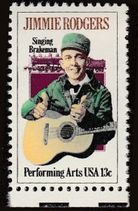 # 1755 MINT NEVER HINGED ( MNH ) JIMMIE RODGERS AND LOCOMOTIVE