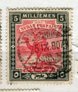 BRITISH EAST AFRICA PROTECTORATE; Early 1900s Came Rider used 5m. value POSTMARK