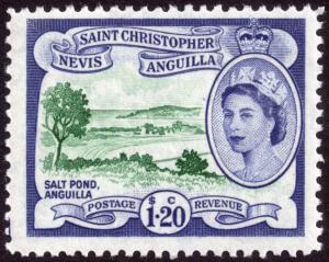 St Christopher Nevis & Anguilla 1954 $1.20 Deep Green & Ultramarine SG117 MNH