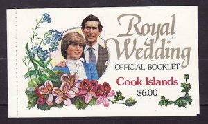 Cook Islands-Sc#659-60-unused NH booklet-Princess Diana-Prince Charles-Royal Wed