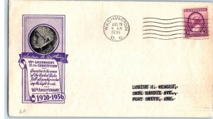 1936 Susan B. Anthony women's suffrage Sc 784-40 FDC with Harry Ioor cachet