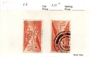 Ireland, Postage Stamp, #C6 (2 Ea) Used, 1949 Airmail (AE)