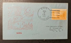 1951 USS Willard Keith Spalding Cachet Cover to Newport, Rhode Island