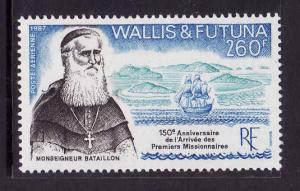 Wallis & Futuna-Sc#C155-unused NH Airmail set-First Missionary-1987-