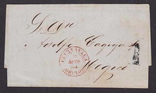 Mexico 1855 Cuernavaca Stampless SFL, Cert.