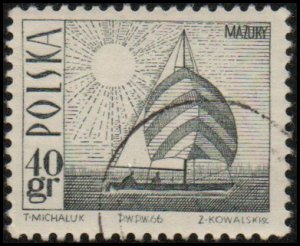 Poland 1441 - Used - 40g Amethyst Yacht (Perf 12.75x12.5) (1966)