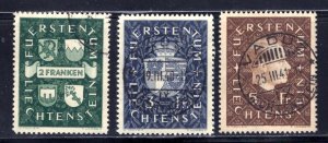Liechtenstein #157-159  Used    VF   CV $112.50   ....   3510070