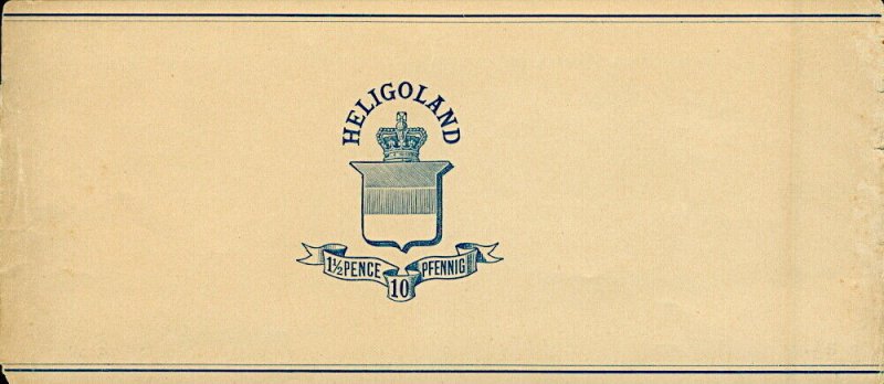 Heligoland 1878 1½d/10pf blue arms postal stationary wrapper (1v) Fine Mint