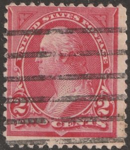USA stamp, Scott#250, used, 2 cent carmine, Type 1, Washington, X-56