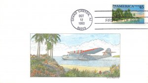 C127 45c - AMERICA - DeSpain hand painted cachet