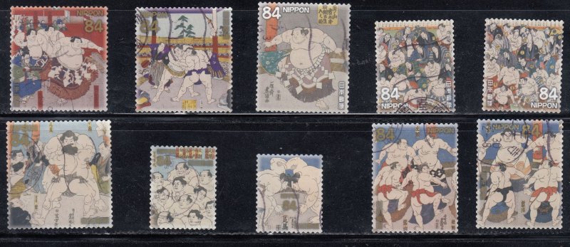 Japan 2020 Sc#4394a-j Customs & Traditions : Sumo Wrestling Used