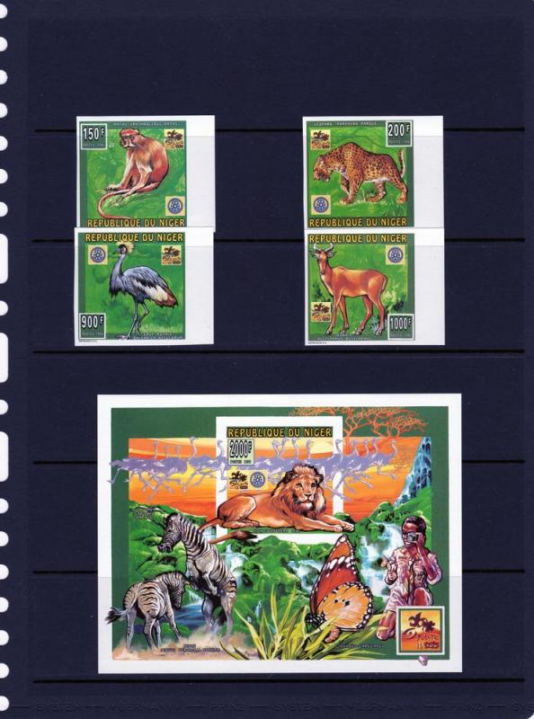 Niger 1996 Scouts/Fauna/Rotary set+SS IMPERF.Mi.1181/4 Bl 85