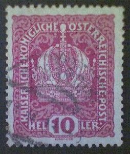 Austria (Österreich), Scott #148, used(o), 1916, Kaiser Crown, 10h, magenta