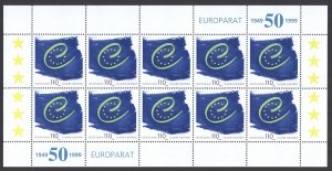 Germany Sc# 2039 MNH pane/10 1999 110pf Council of Europe 50th