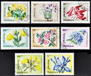 Mongolia Scott 422-29 complete set  F to VF CTO. Great topicals.  FREE...