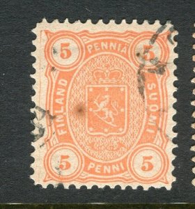 FINLAND; 1875-81 classic Helsingfors print issue fine used Shade of 5p.