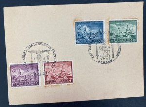 1942 Krakow GG General Government Germany First Day Cover Fourth Year Cancel