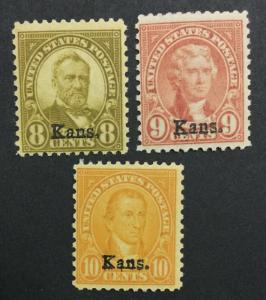 MOMEN: US #666-668 MINT OG H #24164