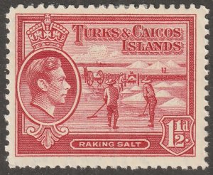 Turks & Caicos Islands, stamp, Scott#81,  mint, hinged,  salt raking