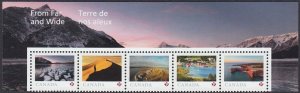 FAR AND WIDE = Strip 5xP from S/S w/ Pictorial Margin = Canada 2020 #3206a-e MNH