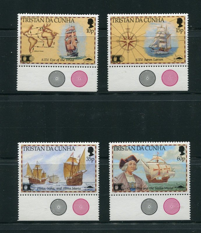 Tristan Da Cunha 504 - 507 Discovery of America Stamp Set MNH 1992