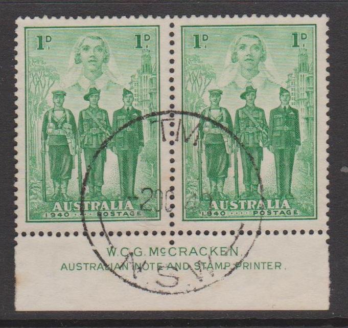 Australia Sc#184 Used Imprint Pair