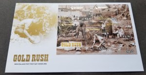 *FREE SHIP New Zealand Gold Rush 2006 Mining (FDC) *Gold Metallic *unusual