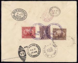 Nicaragua 1930 USA C14 2x-Franked Graf Zeppelin Sieger 64 IX Havana Cover 84158