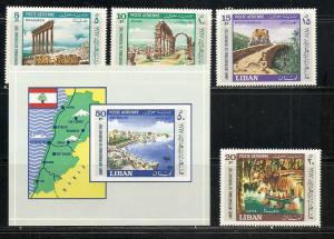 Lebanon C510-4 1967 Tourist Year set and s.s. MNH