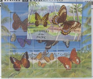 Nauru #497-498 Mint (NH) Souvenir Sheet (Butterflies)