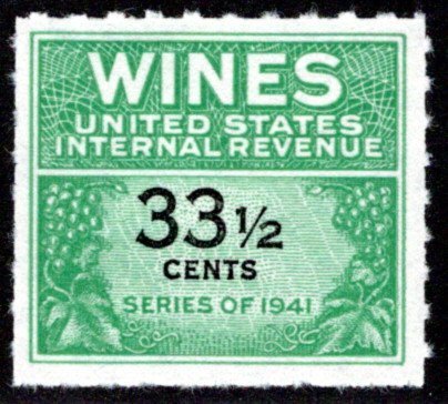 Scott RE185 - 33 1/2 cents - 1951-54 Wines F/VF - MNH - NGAI - USA Revenue
