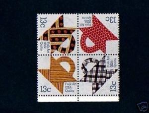 U S - 1978 - AMERICAN QUILTS - SC# 1748a - MINT BLOCK/SET!