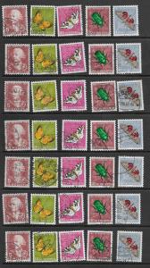 Switzerland B257-61,B267-71 used sets,  f-vf, see desc. 2019CV $99.20