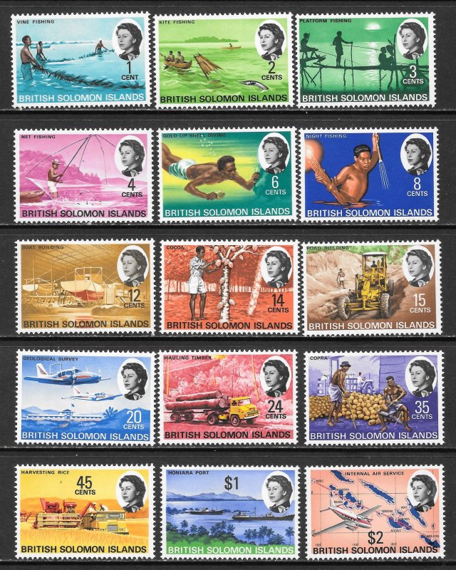 Solomon Islands Scott 180-94 Unused LHOG - 1968 Islands Culture - SCV $18.55