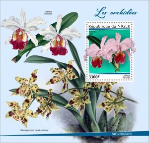 NIGER - 2022 - Orchids - Perf Souv Sheet #5 - Mint Never Hinged