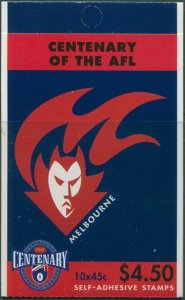 Australia booklet 1996 SG1614 45c AFL Melbourne MNH