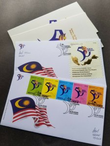 Malaysia 50 Years Rukun Negara 2020 (FDC) *signed *gold foil *odd shape *unusual