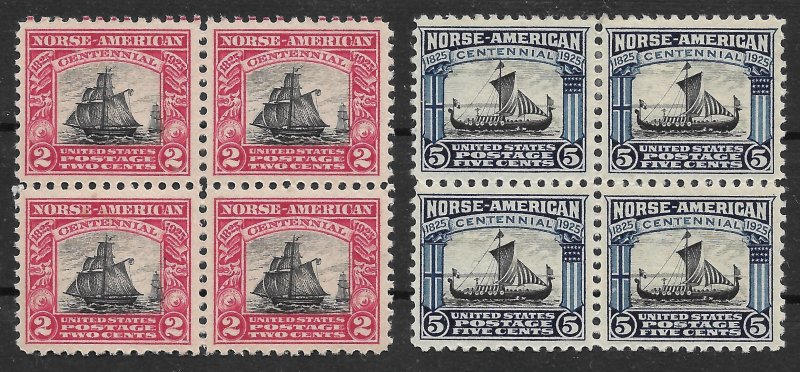 Doyle's_Stamps: MH/NH 1925 Norse American Block Set Scott #620** & #621*