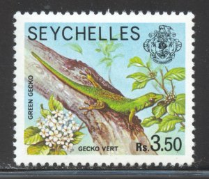 Seychelles Scott 399 MNHOG - 1977 3.50r Green Gecko - SCV $1.25