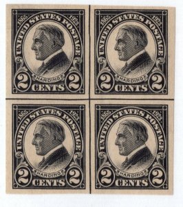 U.S. -  611 - Centerline Block of 4 -   EXTRA FINE -  Never Hinged