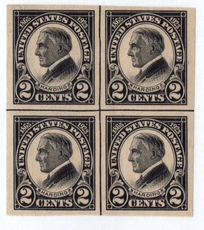 U.S. -  611 - Centerline Block of 4 -   EXTRA FINE -  Never Hinged