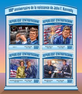 CENTRAFRICAINE 2017 SHEET JFK KENNEDY PRESIDENTS USA SPACE MARILYN ca17105a