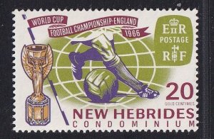 New Hebrides   British #116  MNH  1966  world championships soccer 20c