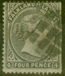 Falkland Is 1879 4d Grey-Black SG2 Fine Used From R.H Side of Sheet