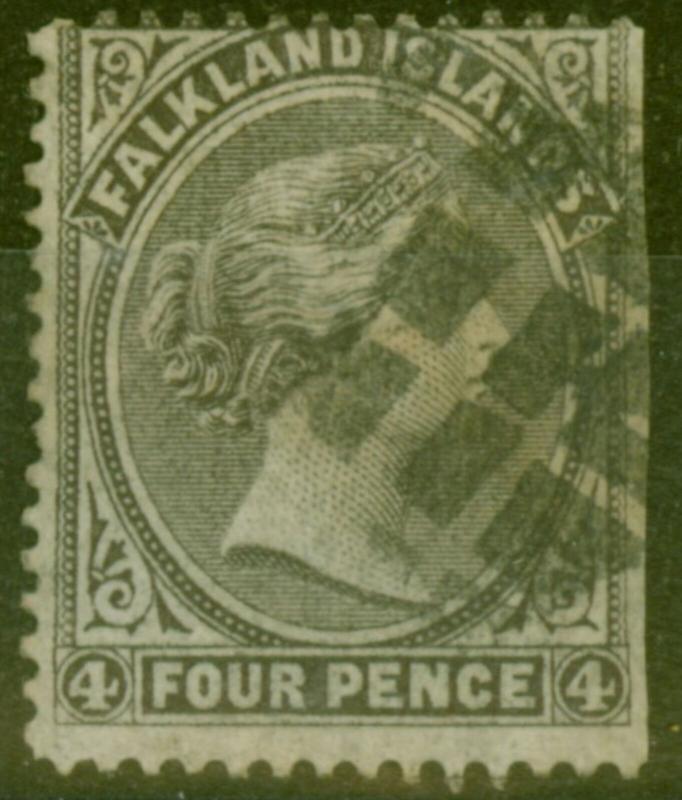 Falkland Is 1879 4d Grey-Black SG2 Fine Used From R.H Side of Sheet