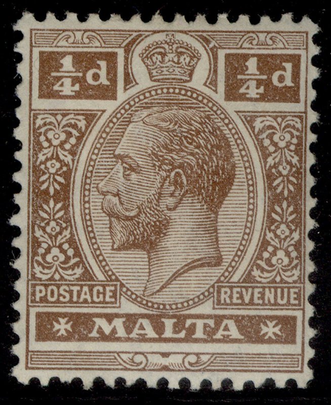 MALTA GV SG69, ¼d brown, M MINT. 