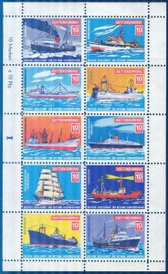 Germany Poster Stamp Quittungsmarke 10f Sheet Sea Rescue Service Ships I MNH