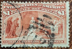 US #241 Used Single Queen Isabella Pledging Her Jewels SCV $525.00