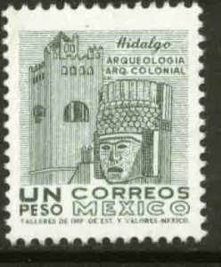 MEXICO 1095, $1P 1950 Defin 9th Issue Unwmkd Fosfo Coated. MINT, NH. VF.