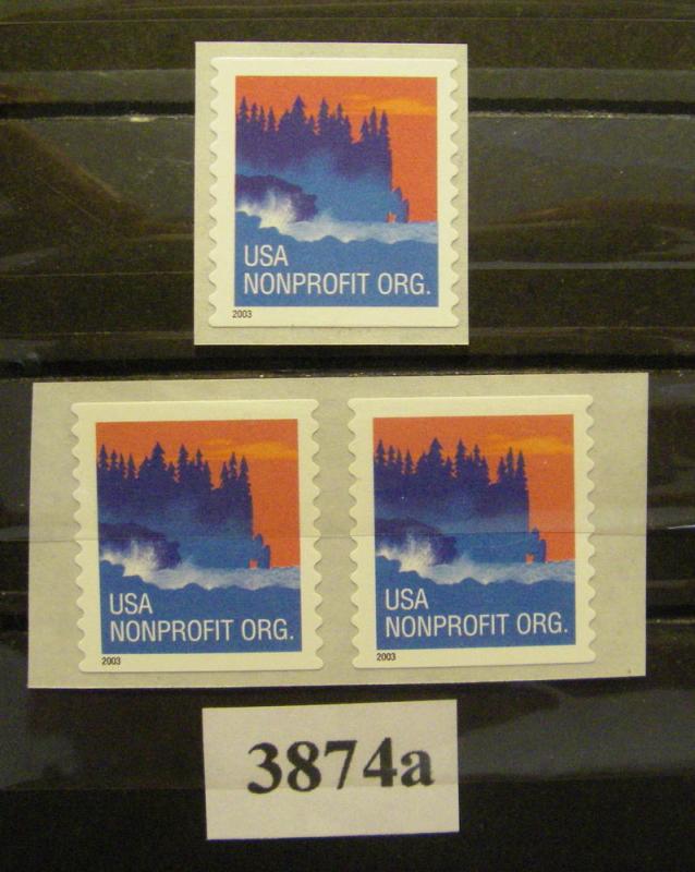 Seacoast Nonprofit Org, Scott 3874a, Pair & single, MNH